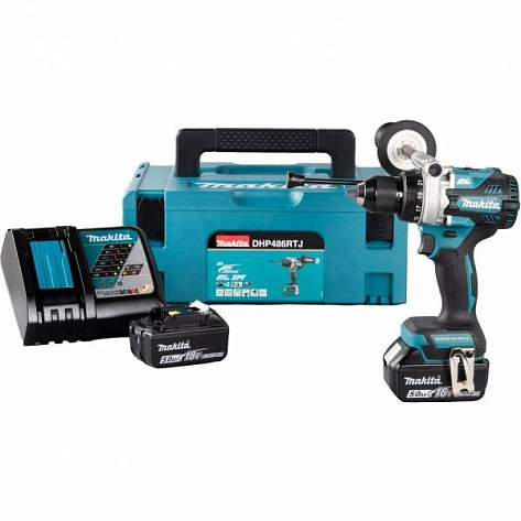 Дрель аккумуляторная Makita DHP486RTJ (125Нм, 18В, 2х5,0Ач, ударная)