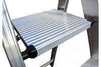 Стремянка  4 ступени (0,95м) алюминиевая, лоток, крюк STABILO (гарантия 10 лет)