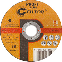 Круг отрезной 125х1,0х22 CUTOP Profi Plus мет.+нерж.