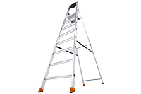 Стремянка  8 ступеней (1,70м) алюминиевая, лоток, крюк, ступени 80мм MONTO Solido (гарантия 5 лет)