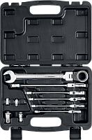 Набор ключей комбинированных с трещоточным механизмом  8-19мм (10пр) с адаптерами ЗУБР ПРОФЕССИОНАЛ